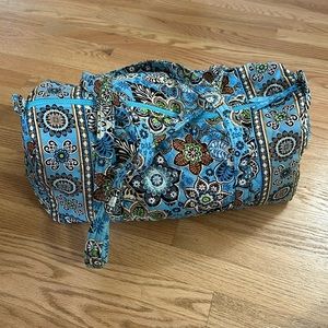 Vera Bradley Retired Bali Blue Small Duffle Bag